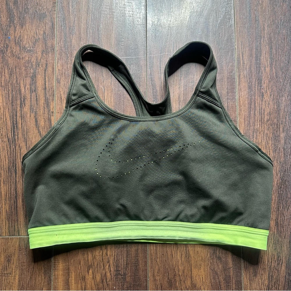 Nike Dri-Fit Sports Bra - Black / Lime